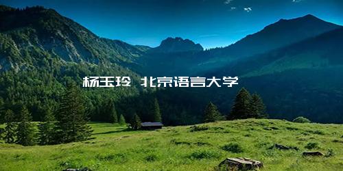 杨玉玲 北京语言大学